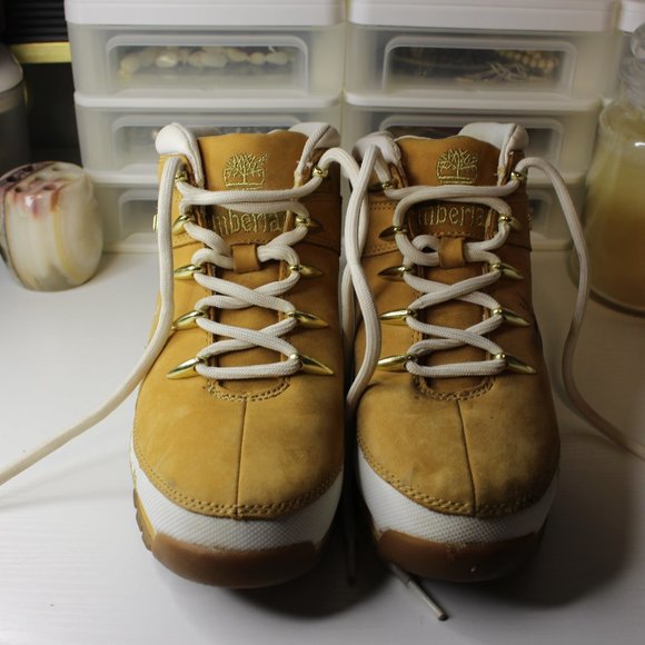 Euro Hiker Boot Timberland 8 Women Tan White READ - Picture 6 of 16